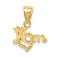 10K MOM With Heart Pendant-10D3938