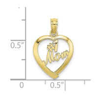 10K #1 MOM In Heart Pendant-10D3943