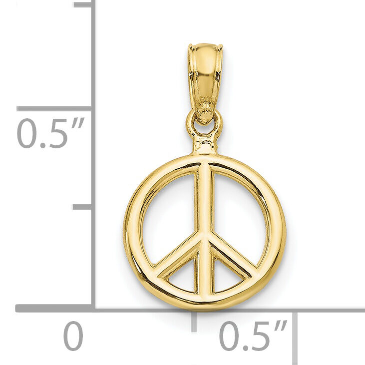 10K Polished Peace Symbol Pendant-10D4053
