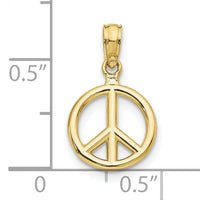 10K Polished Peace Symbol Pendant-10D4053