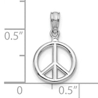 10K White Gold Polished Peace Symbol Pendant-10D4053W
