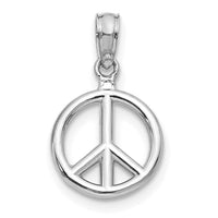 10K White Gold Polished Peace Symbol Pendant-10D4053W