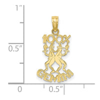 10K 100% GEMINI Zodiac Charm-10D4056