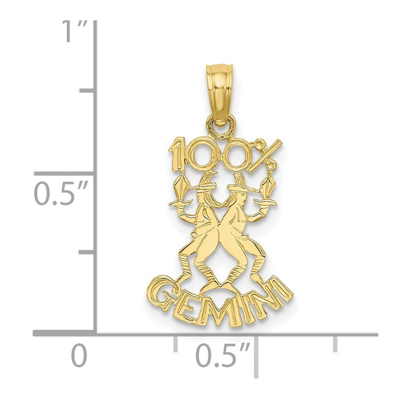 10K 100% GEMINI Zodiac Charm-10D4056