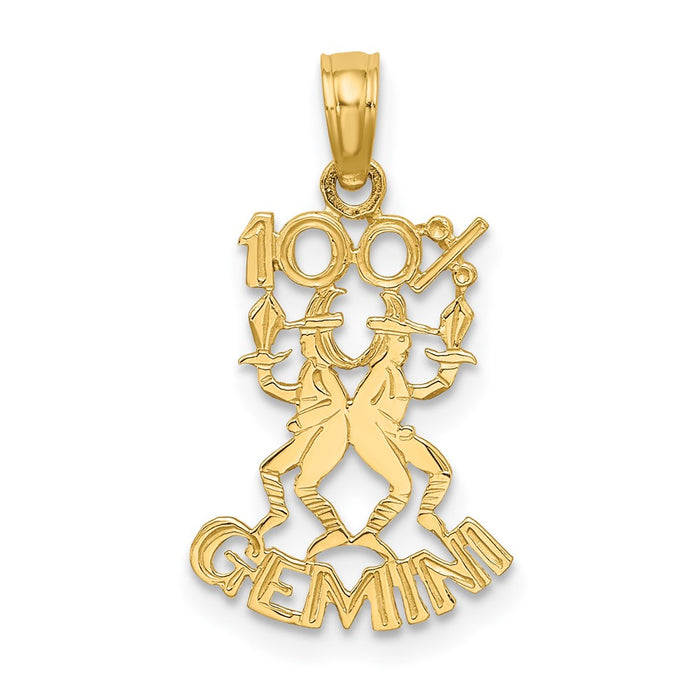 10K 100% GEMINI Zodiac Charm-10D4056