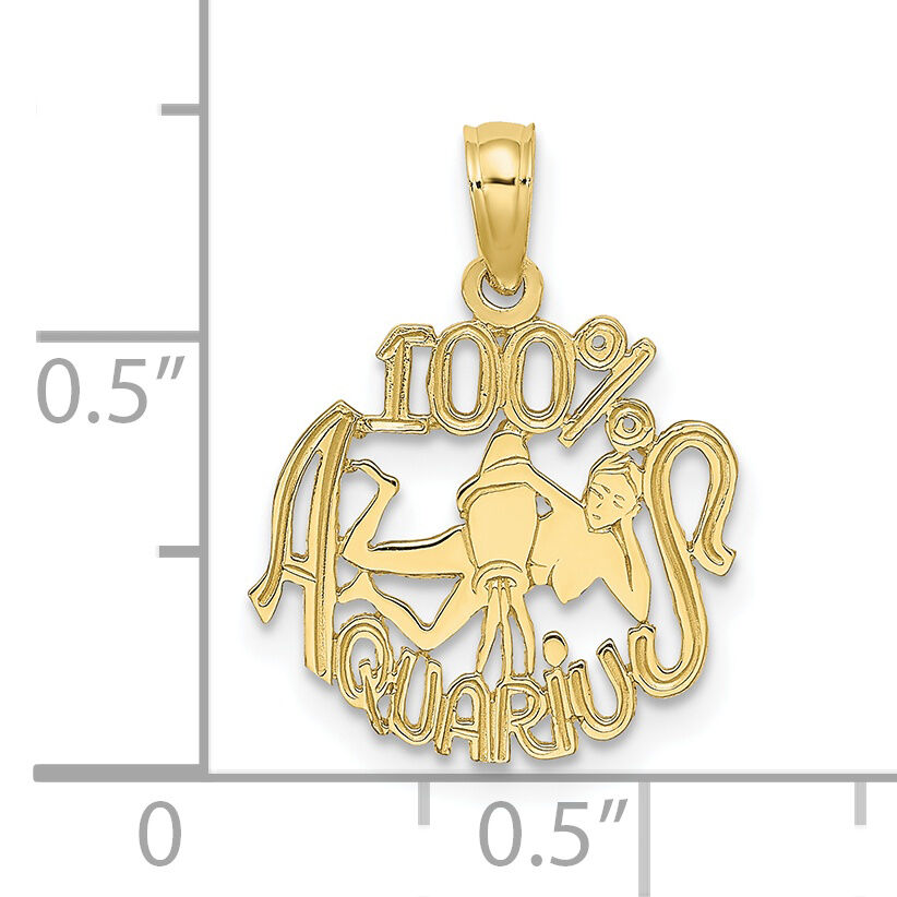 10K 100% AQUARIUS Zodiac Charm-10D4064