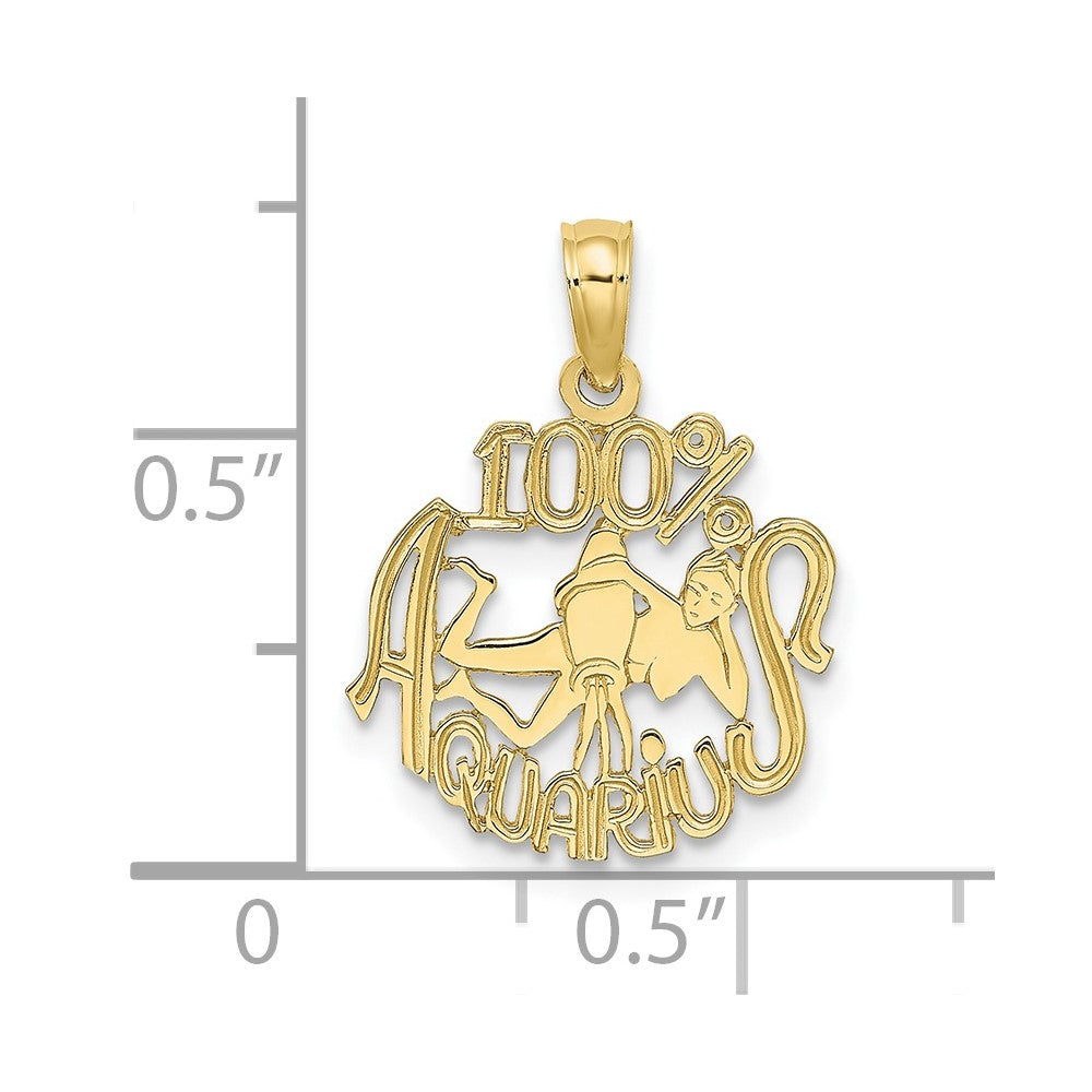 10K 100% AQUARIUS Zodiac Charm-10D4064