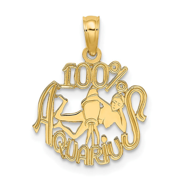 10K 100% AQUARIUS Zodiac Charm-10D4064