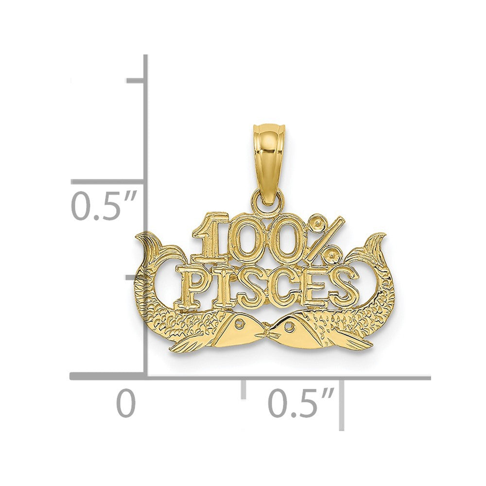 10K 100% PISCES Zodiac Charm-10D4065