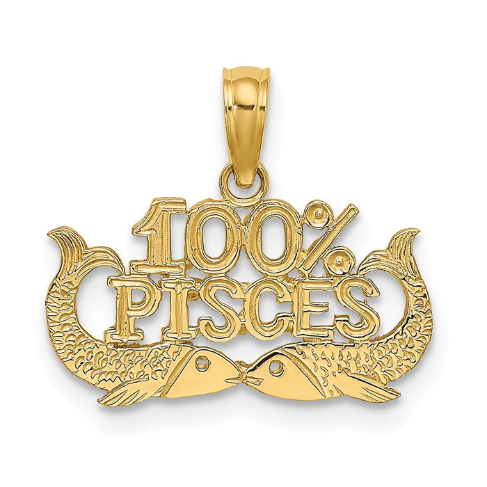 10K 100% PISCES Zodiac Charm-10D4065