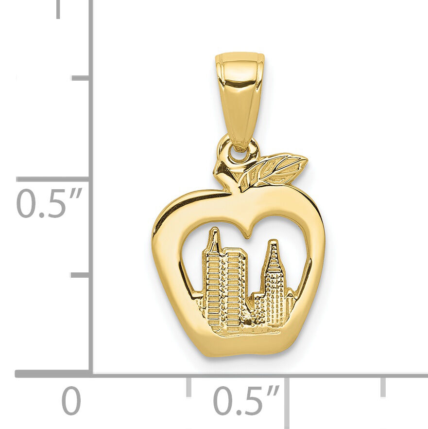 10K New York Skyline in Apple Pendant-10D4083