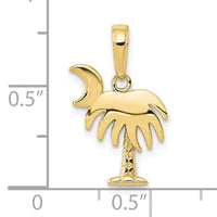 10K Charleston Palm Tree with Moon Pendant-10D4095