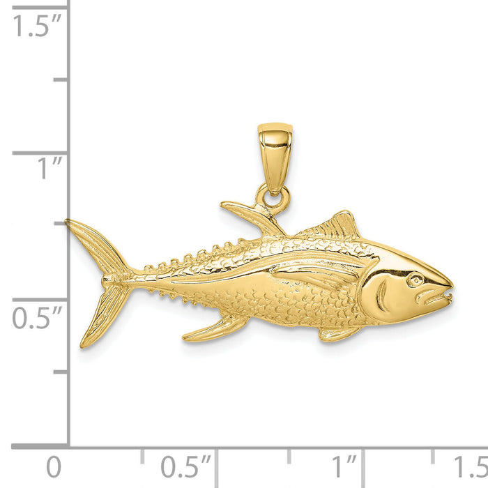 10K Yellowfin Tuna Fish Pendant-10D4144