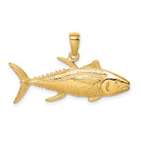 10K Yellowfin Tuna Fish Pendant-10D4144