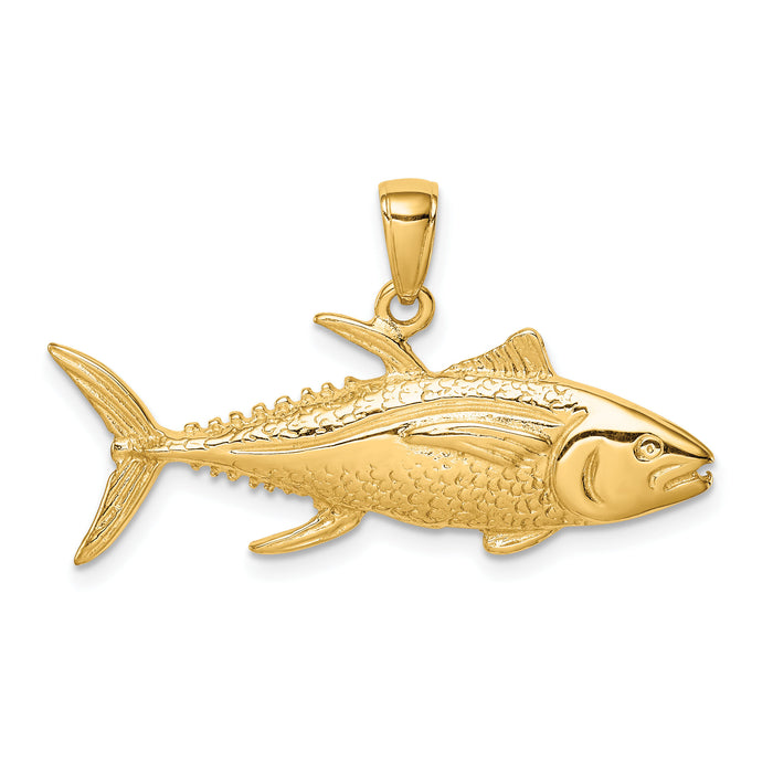 10K Yellowfin Tuna Fish Pendant-10D4144