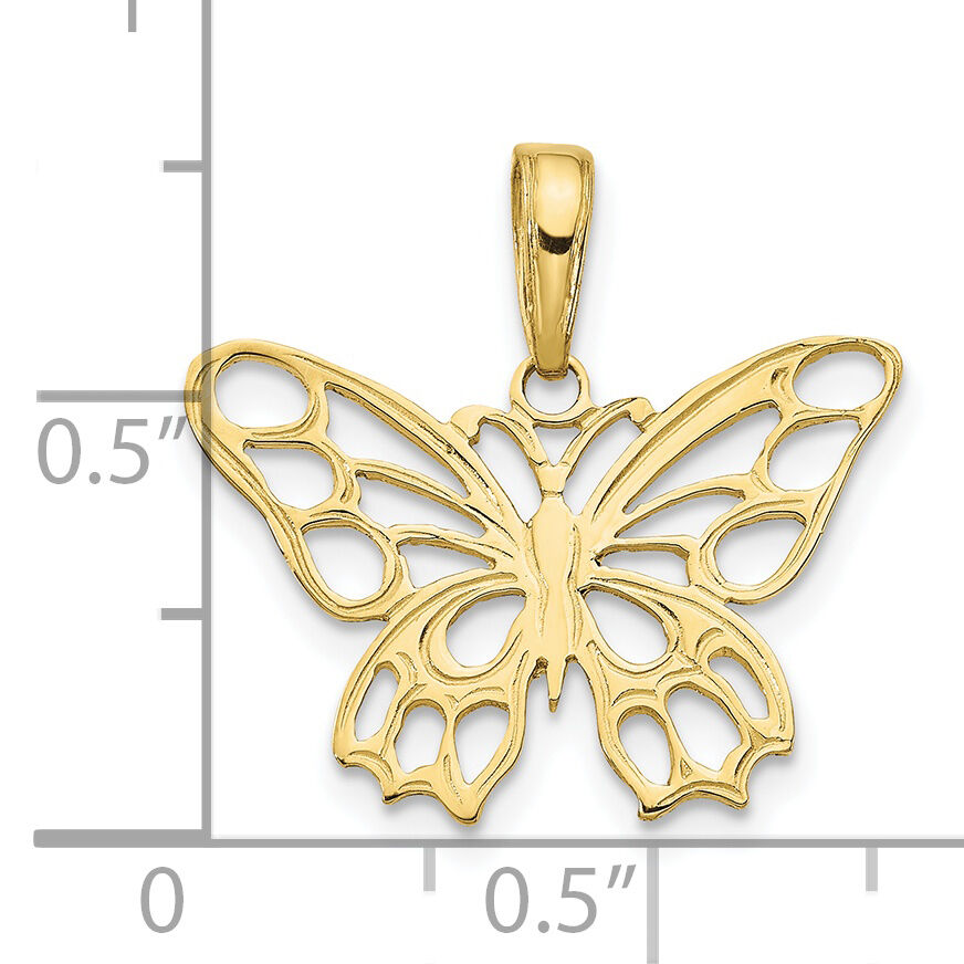 10K Butterfly Cut-out Pendant-10D4202
