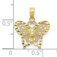 10K Diamond-cut Butterfly Pendant-10D4207