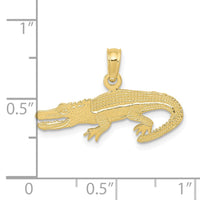 10K Textured Alligator Pendant-10D4214