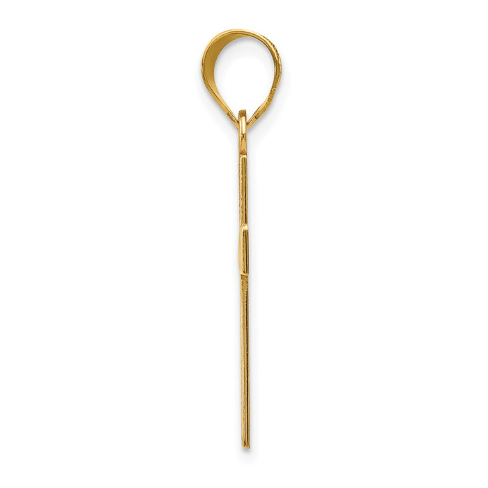 10K Small Satin Cross Pendant-10D4296