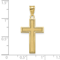 10K Large Satin Cross Pendant-10D4298