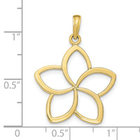 10k Polished Cut Out Flower Pendant-10D4376