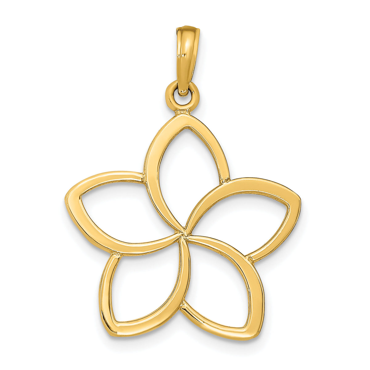 10k Polished Cut Out Flower Pendant-10D4376