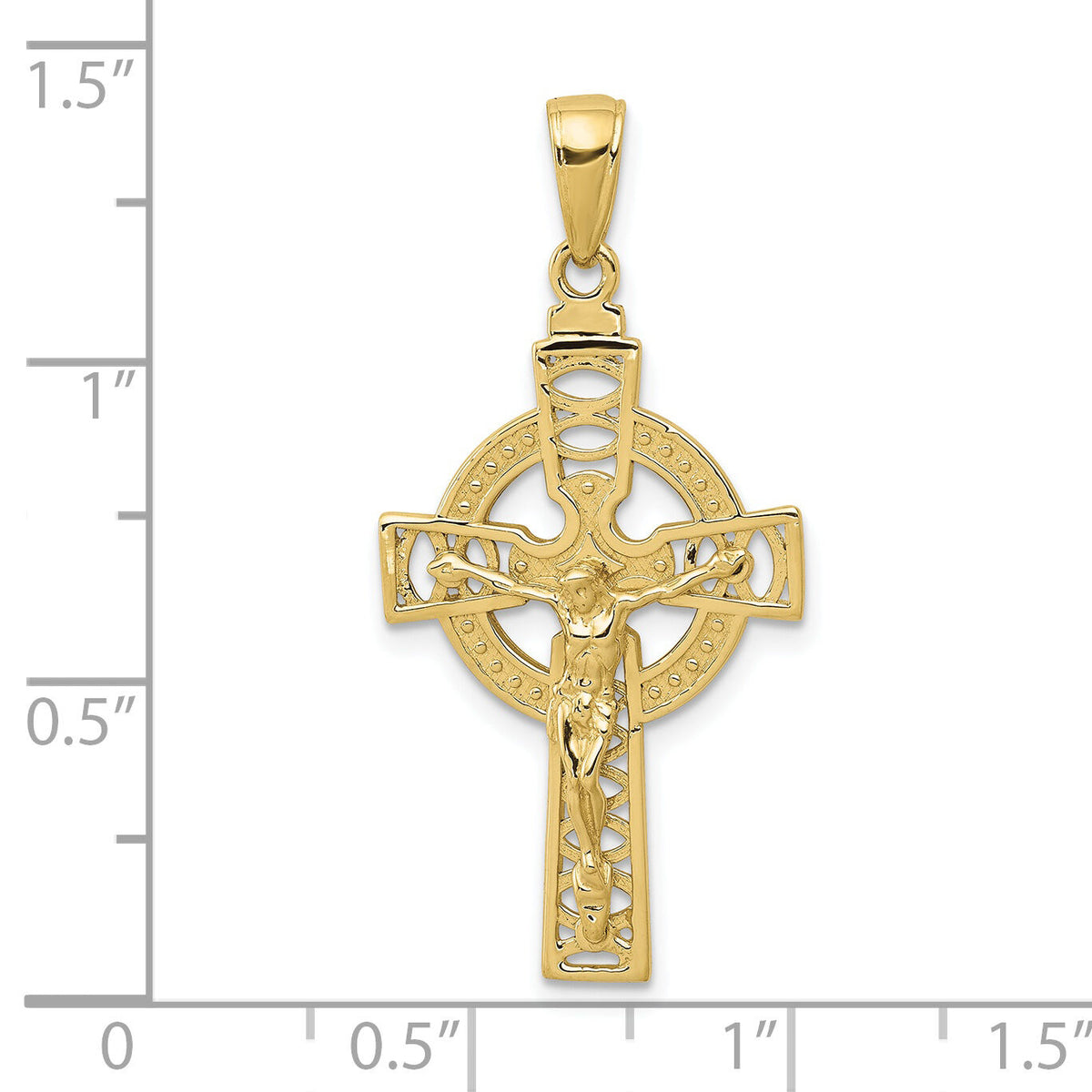 10k Polished Celtic Crucifix Pendant-10D4419