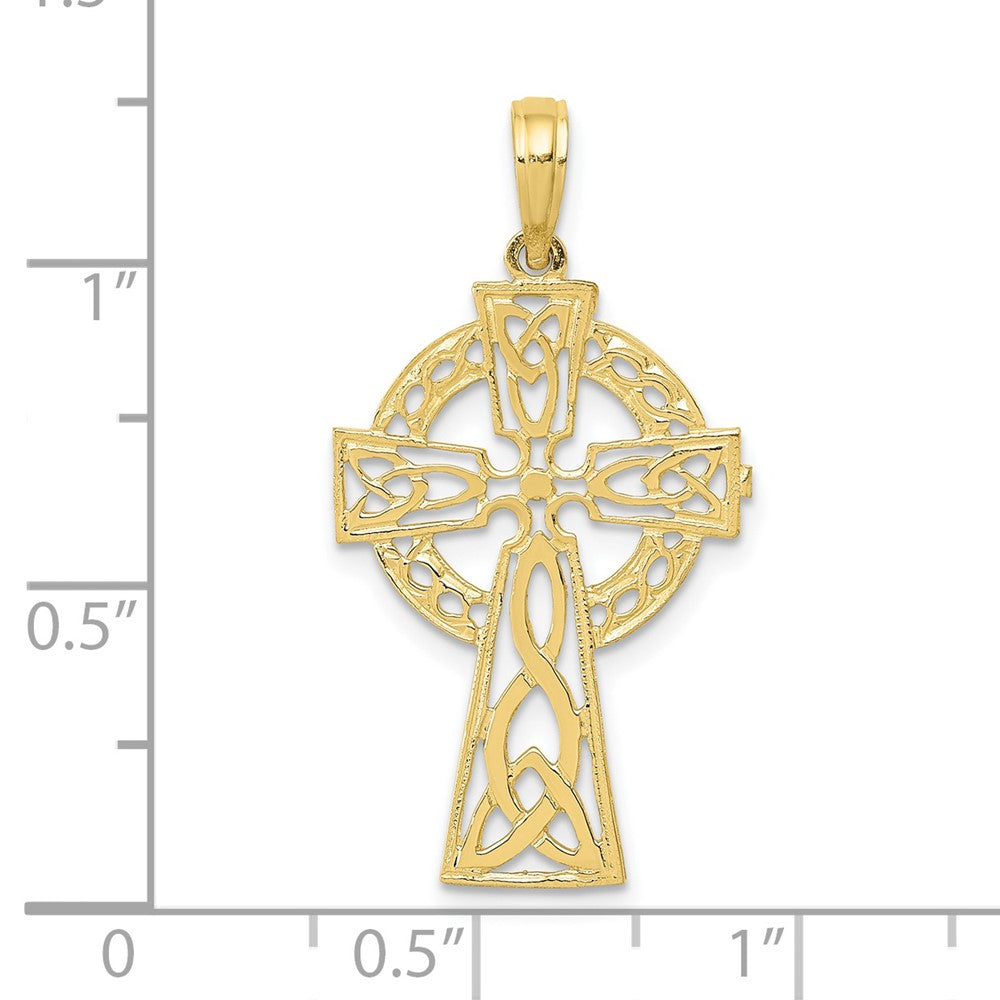 10K Polished Celtic Cross Pendant-10D4446