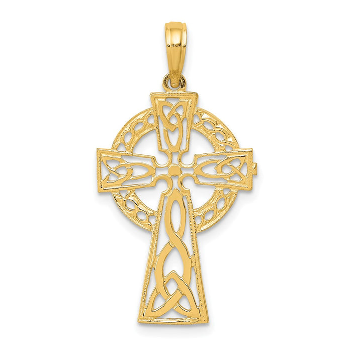 10K Polished Celtic Cross Pendant-10D4446