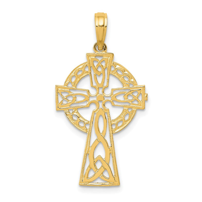 10K Polished Celtic Cross Pendant-10D4446