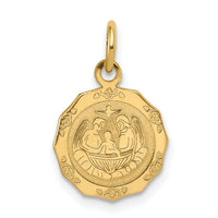 10k Baptism Spanish Recuerdo Del Bautismo on Back Charm-10D535