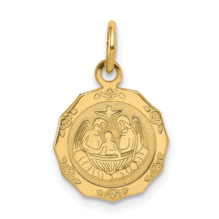 10k Baptism Spanish Recuerdo Del Bautismo on Back Charm-10D535