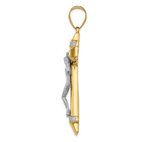 10k Two-tone CZ Crucifix Pendant-10D889