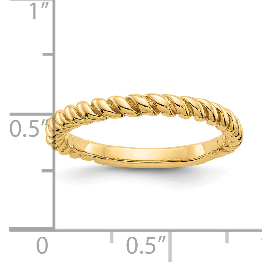 10K Polished Twisted Band-10D908
