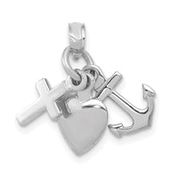 10K White Gold Faith, Hope and Charity Charm-10D988W