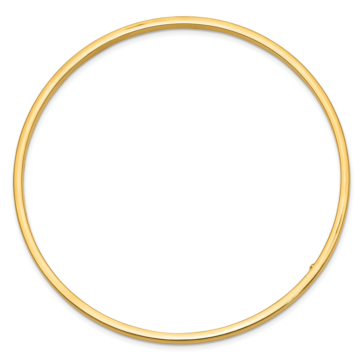 10k 3mm Polished Square Tube Slip-on Bangle-10DB472