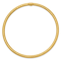 10k 3mm Diamond-cut Tube Slip-on Bangle-10DB476