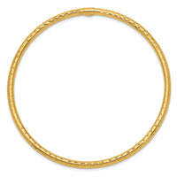 10k 3mm Diamond-cut Tube Slip-on Bangle-10DB477