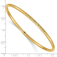 10k 3mm Diamond-cut Tube Slip-on Bangle-10DB477