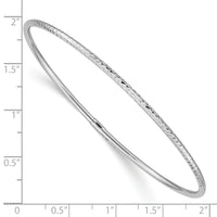 10k White Gold 2mm Diamond-cut Slip-on Bangle-10DB485