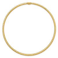 10k 2mm Diamond-cut Tube Slip-on Bangle-10DB486