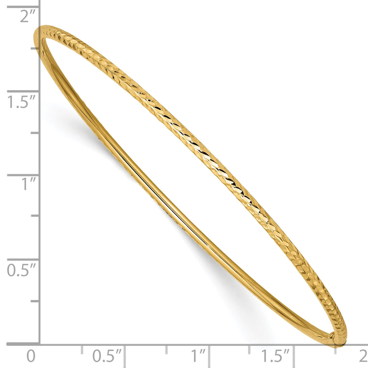 10k 2mm Diamond-cut Tube Slip-on Bangle-10DB486