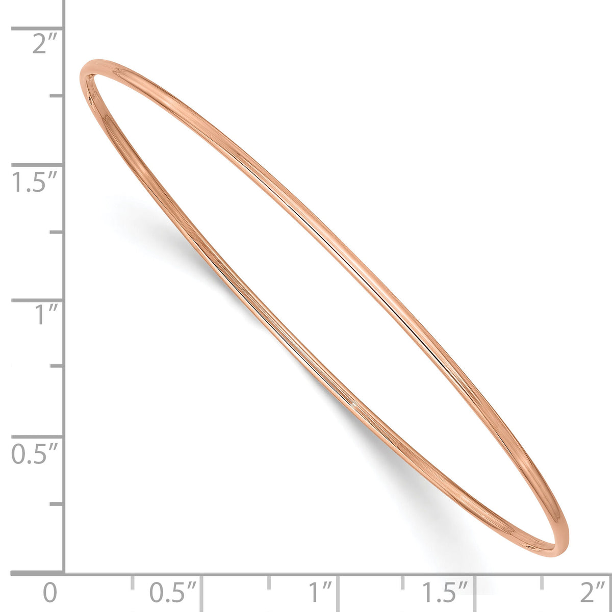 10k 1.5mm Rose Gold Polished Slip-on Bangle Bracelet-10DB539