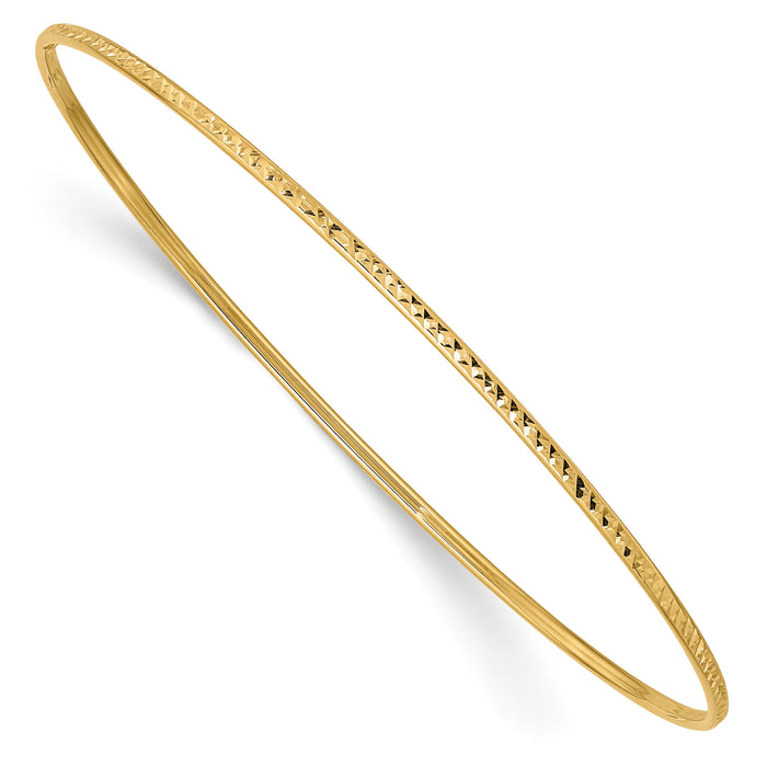 10k 1.5mm Diamond-Cut Slip-on Bangle Bracelet-10DB544