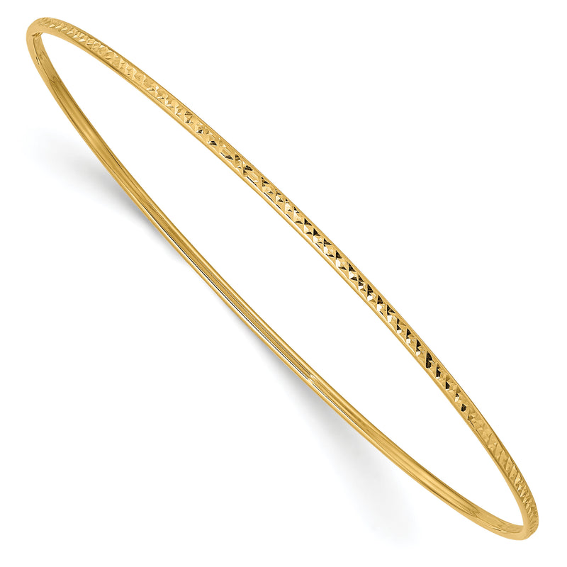 10k 1.5mm Diamond-Cut Slip-on Bangle Bracelet-10DB544