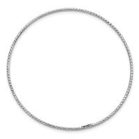 10k 1.5mm White Gold Diamond-Cut Slip-on Bangle Bracelet-10DB546