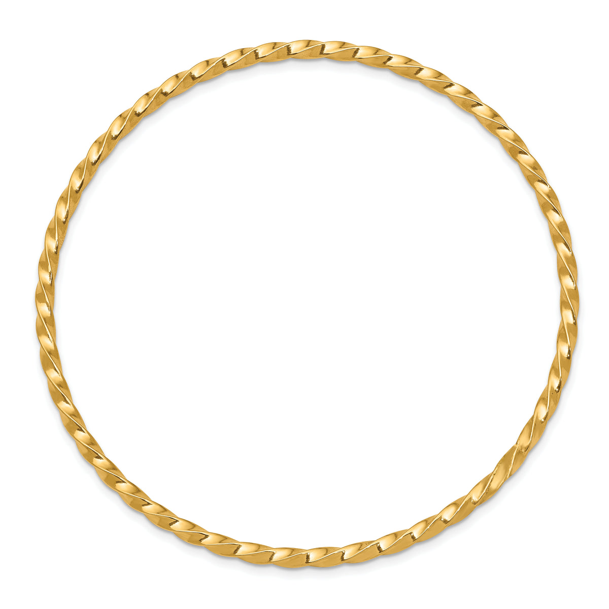 10k 2.50mm Twisted Slip-on Bangle-10DB569