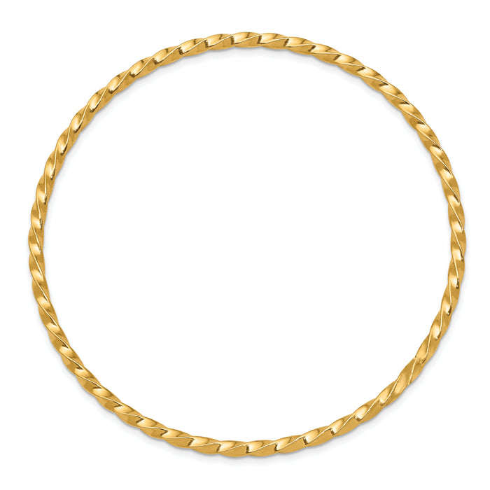 10k 2.50mm Twisted Slip-on Bangle-10DB569