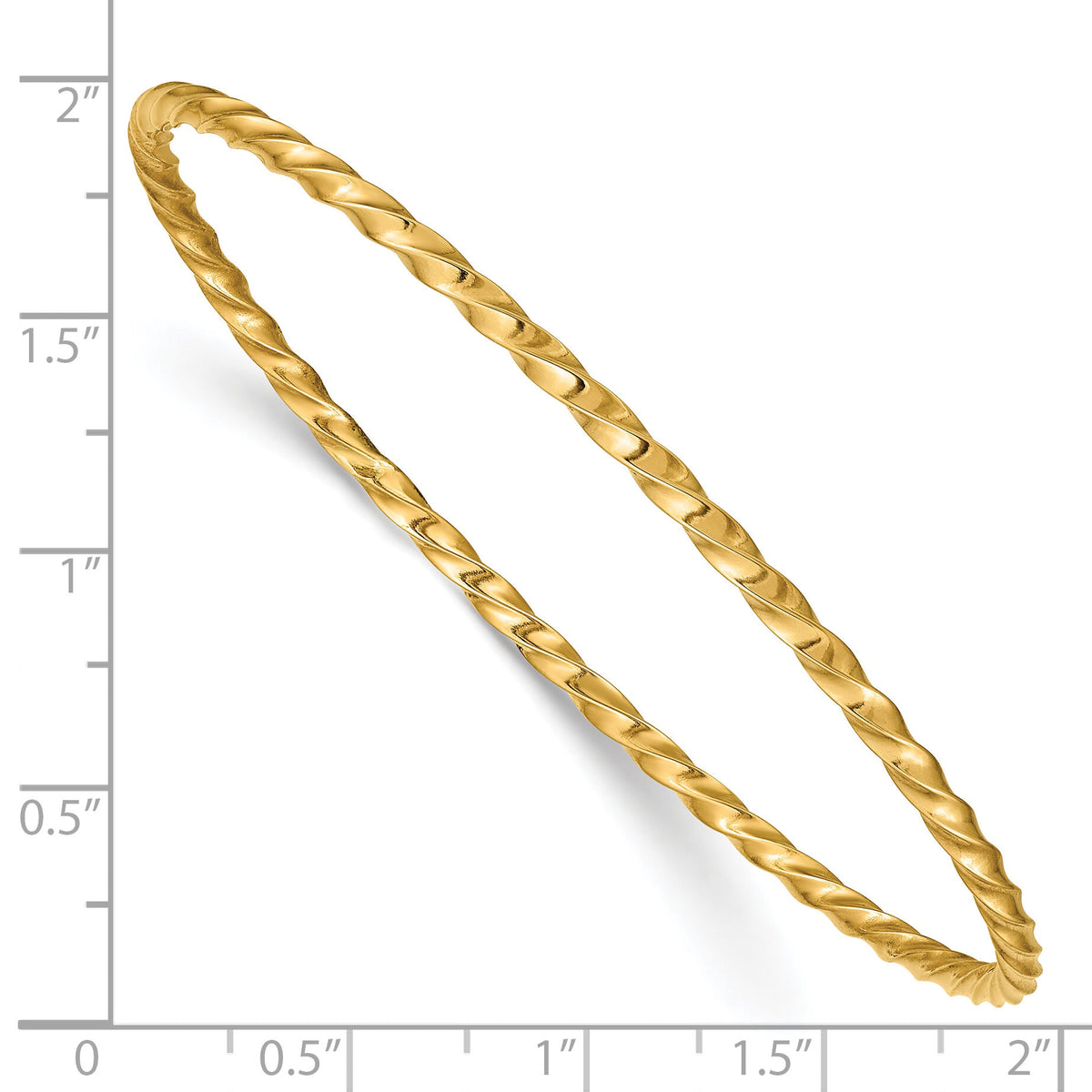 10k 2.50mm Twisted Slip-on Bangle-10DB569