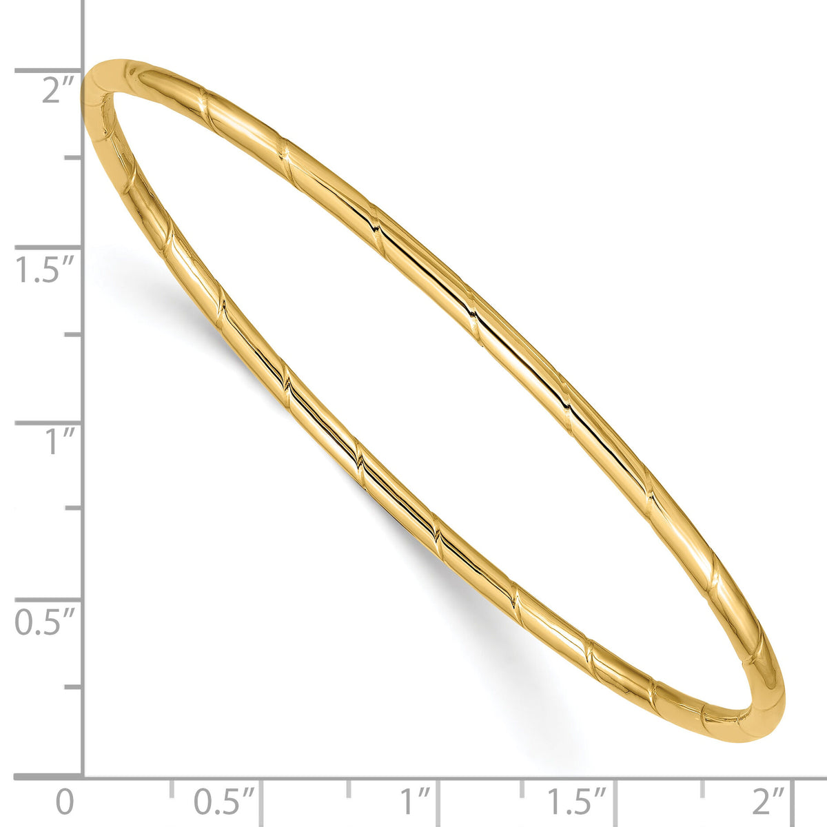 10k 2.5mm Grooved Slip-on Bangle-10DB571